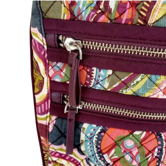 Vera Bradley Iconic Triple Zip Hipster Heirloom Paisley Crossbody Bag - Picture 8 of 16